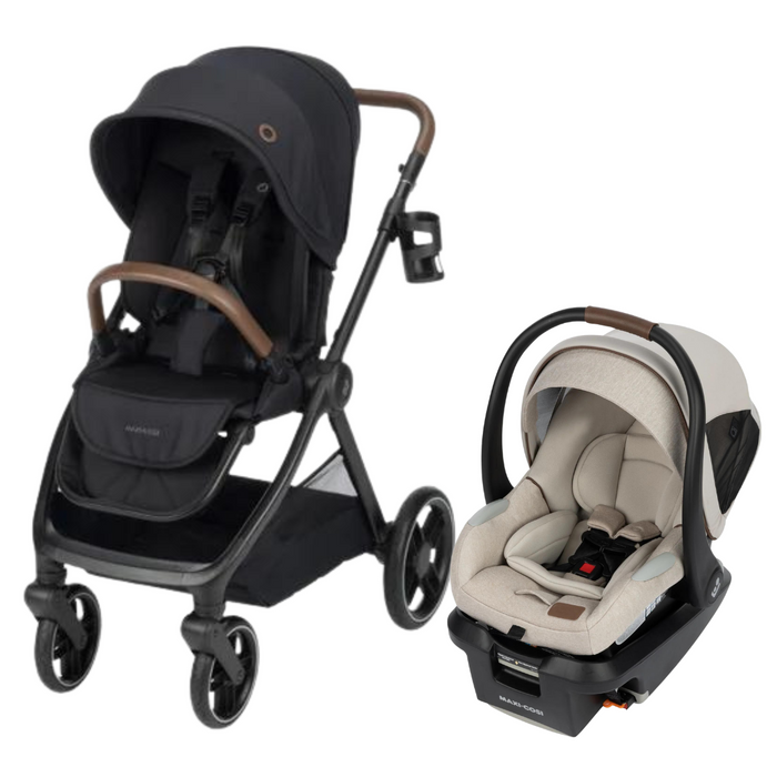 Maxi Cosi Oxford Stroller Essential Black + Mico Luxe+ Desert Wonder Travel System