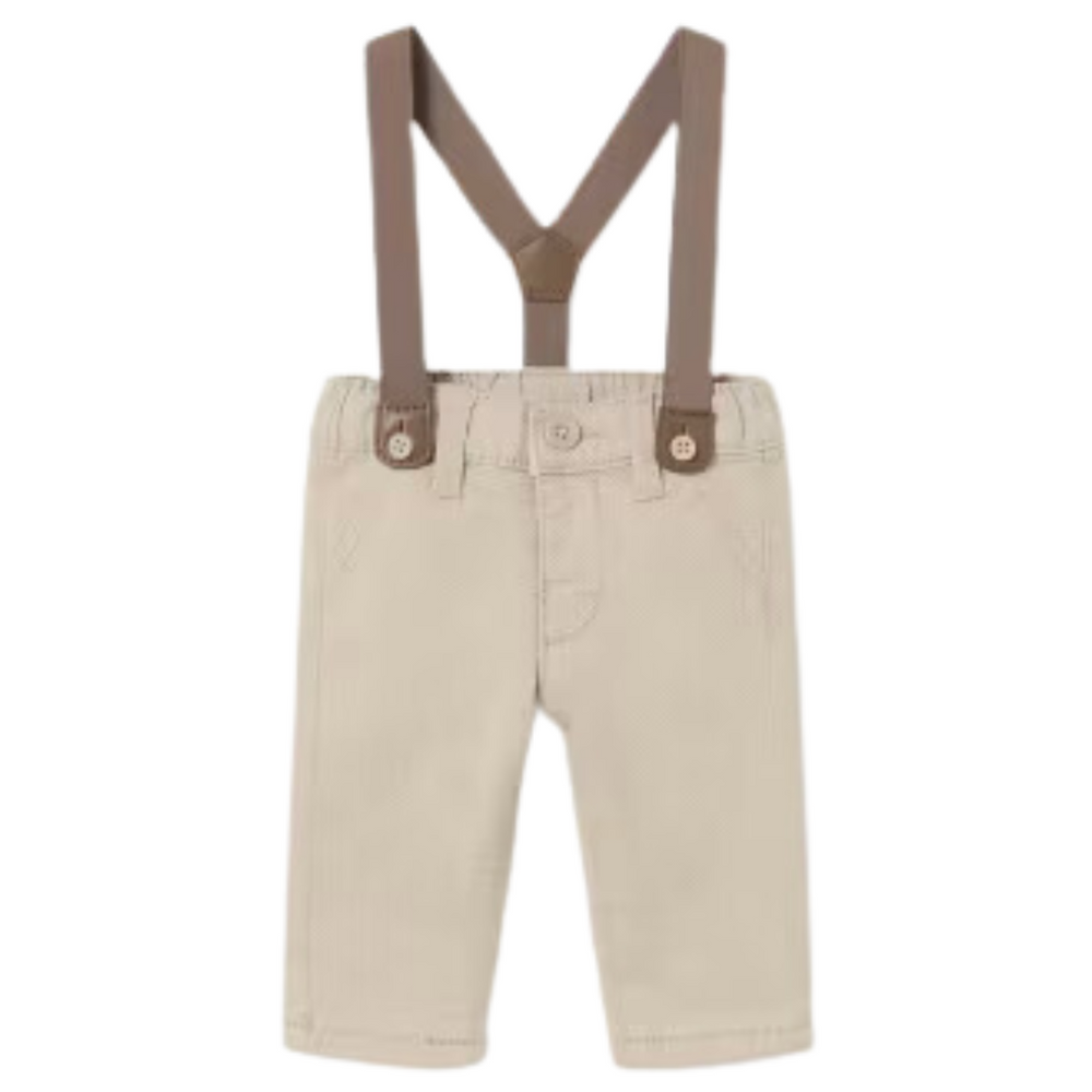 Mayoral Long Trousers with Suspenders - Nuez