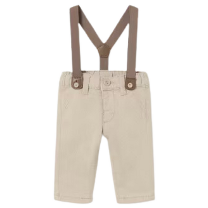 Mayoral Long Trousers with Suspenders - Nuez