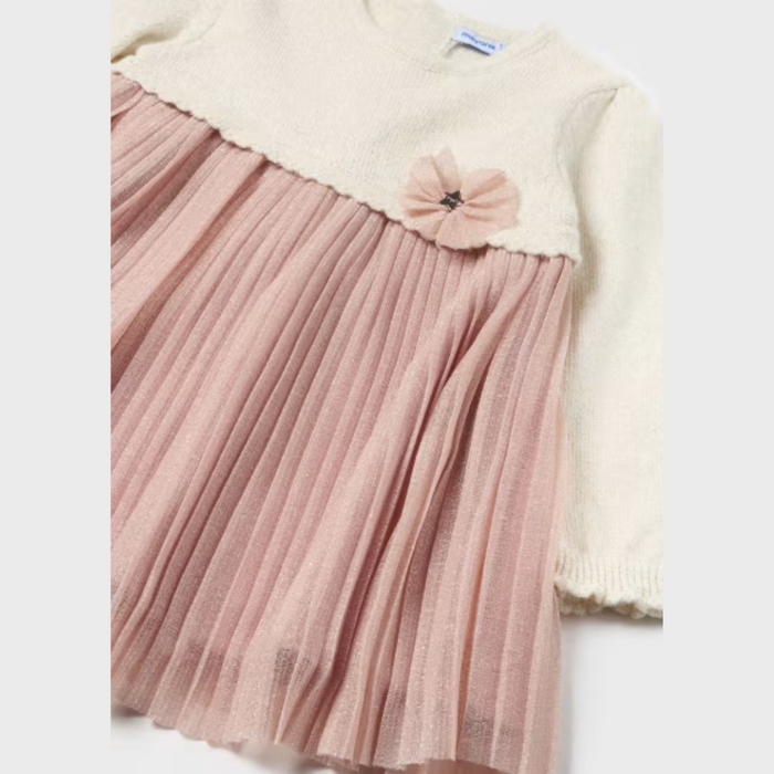 Mayoral Combined Pleated Dress - Rubor