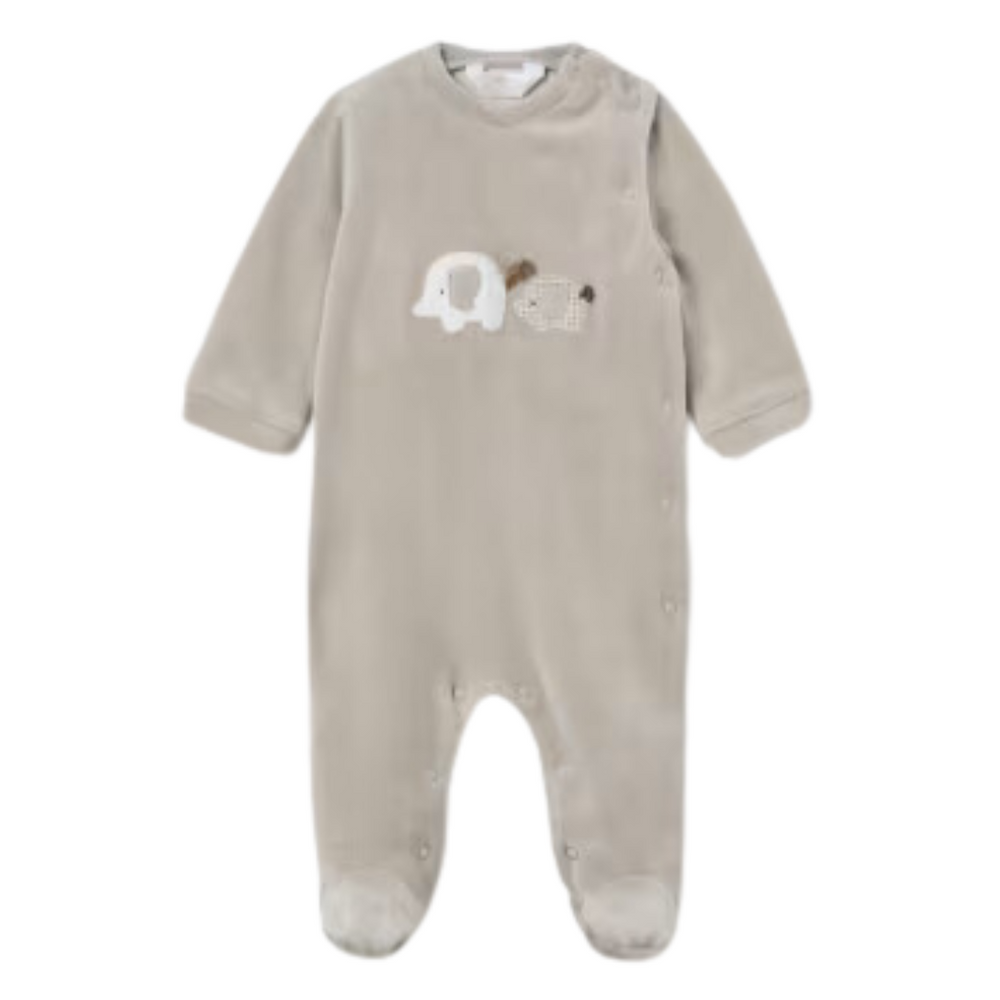 Mayoral Velour Onesie - Nuez