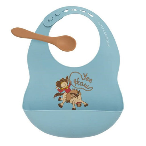 Sugarbooger Silicone Bib & Spoon Set - Yee Haw