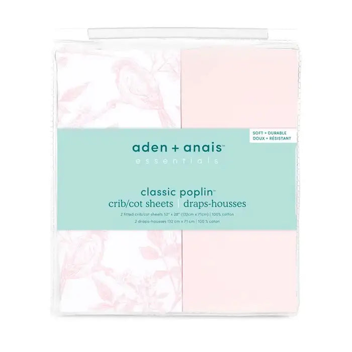 Aden Classic Poplin Crib Sheets 2pk - Flower Bloom