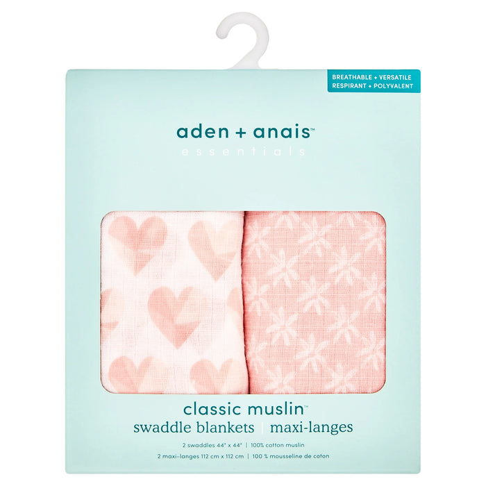 Aden + Anais Piece of my Heart 2-pack Swaddles