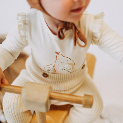 Brown 3/4 legging in stretch cotton, child - Souris Mini – Souris Mini