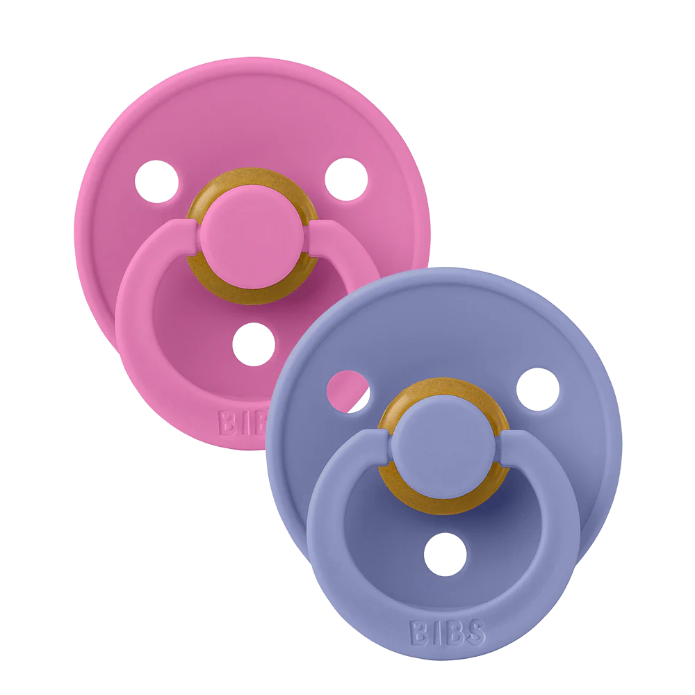 Bibs Pacifier Original Colour Latex 2Pk - Bubblegum/Peri 0-6M