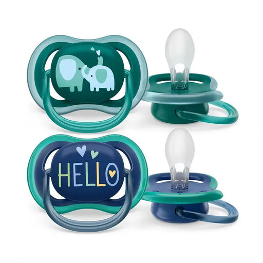 Avent Ultra Air Pacifier 2PK 18M+ - Blue Hello