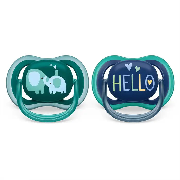 Avent Ultra Air Pacifier 2PK 18M+ - Blue Hello