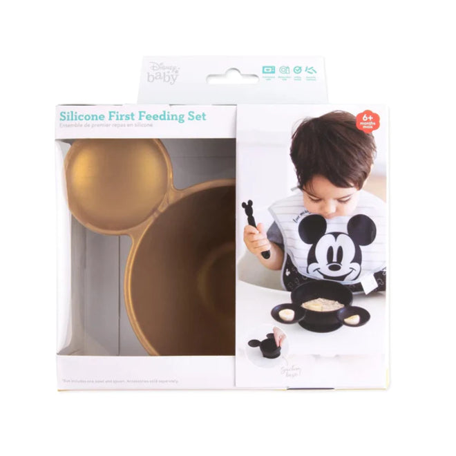 Bumkins Silicone First Feeding Set w/Lid & Spoon - Minnie Mouse