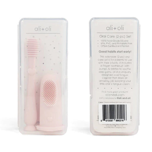 Ali + Oli Baby Finger Toothbrush&Tongue Cleaner - Blush