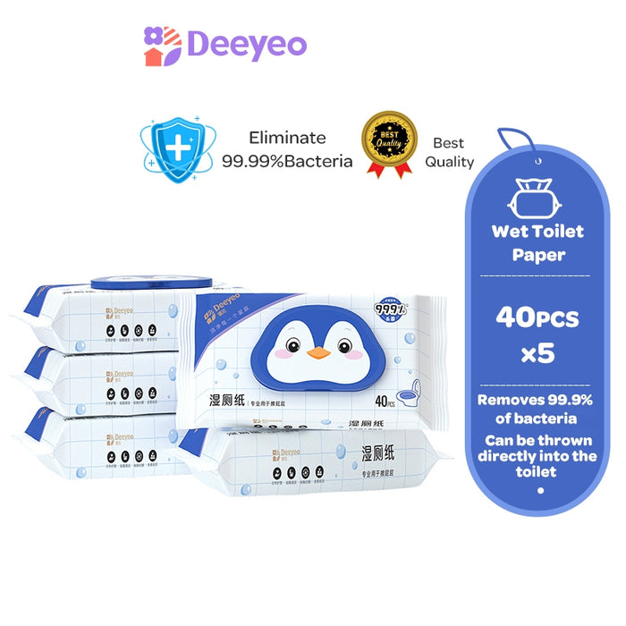 Deeyeo Pure Water Flushable Wipes 40pc