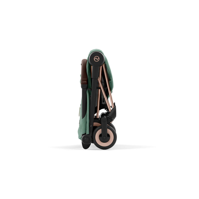 Cybex Coya Ultra-compact Stroller Rosegold Frame - Leaf Green