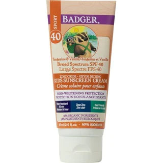 Badger Clear Zinc Kid Sunscreen SPF40 87ml - Tangerine & Vanilla (Dated 02/24)