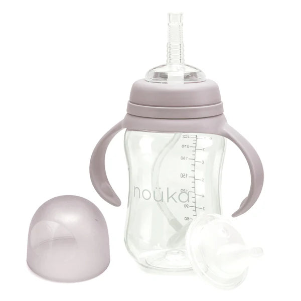 Nouka Traditional Sippy/Weighted Straw Cup 8oz - Bloom 6M+