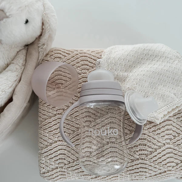 Nouka Transitional Baby Bottle 8oz - Soft Sand 0M+
