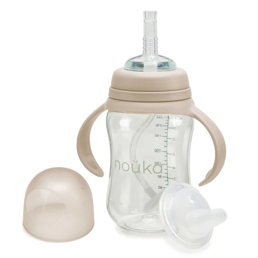 Nouka Traditional Sippy/Weighted Straw Cup 8oz - Soft Sand 6M+