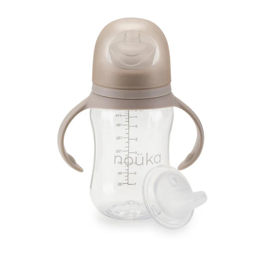 Nouka Transitional Baby Bottle 8oz - Soft Sand 0M+