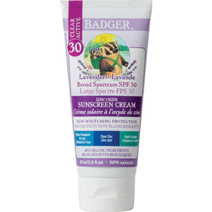 Badger Clear Zinc Sunscreen SPF30 87ml - Lavender  (Dated 03/24)