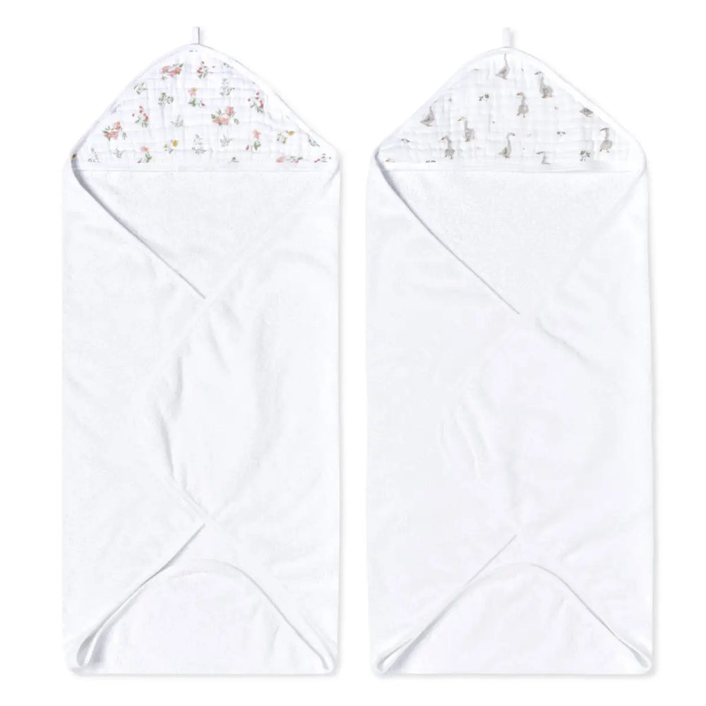 Aden + Anasis Muslin Hooded Towels 2pc - Country Floral