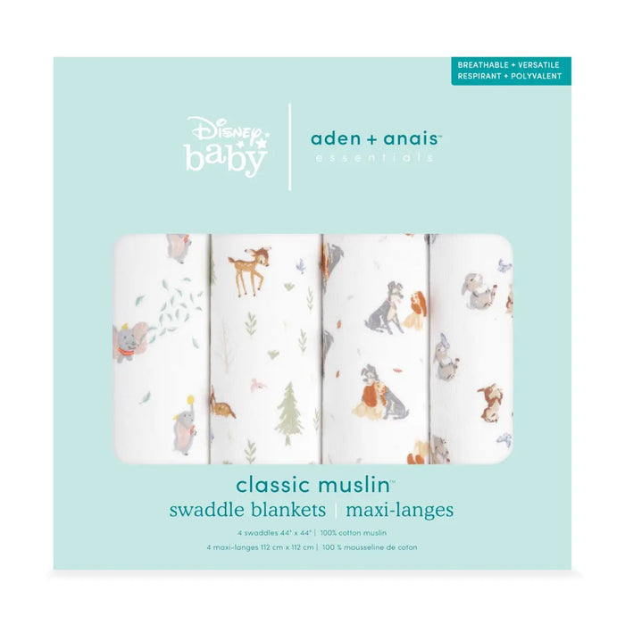 Aden + Anais Disney Baby Swaddle Blanket 4pk 112X112cm