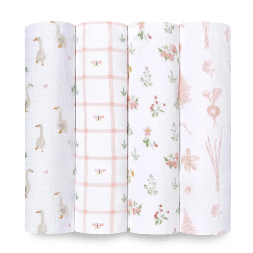 Aden + Anasis Muslin Swaddle Blanket 4pc - Country Floral