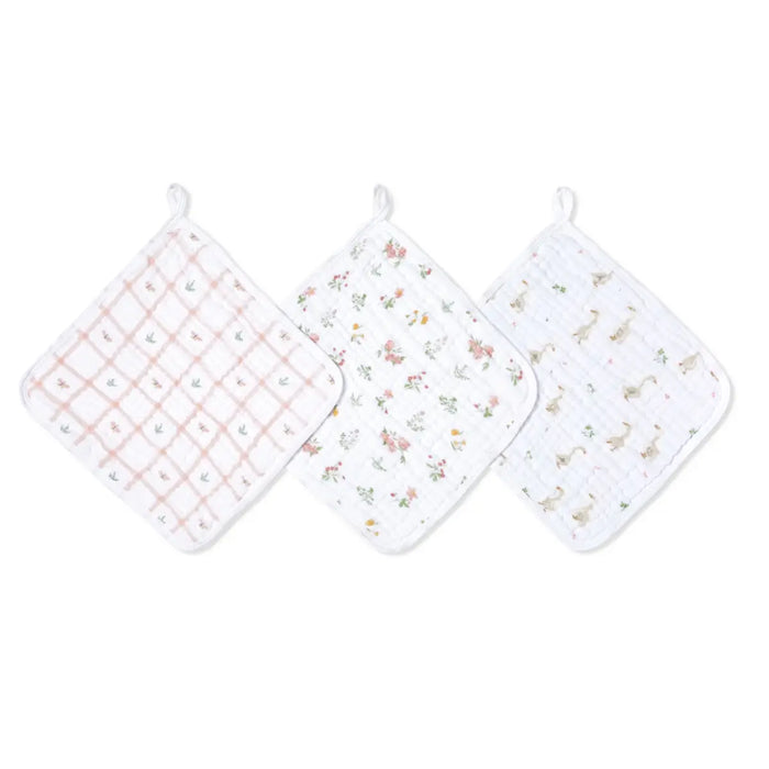 Aden + Anasis Muslin Washcloth Set 3pc - Country Floral