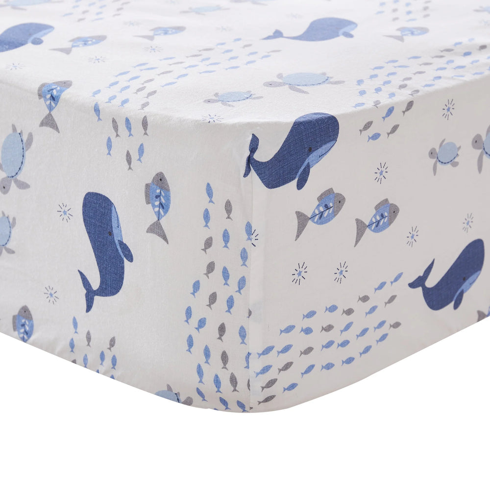 Levtex Cotton Crib Fitted Sheet - Boho Bay Underwater