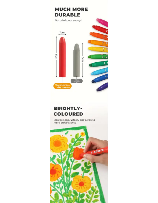 Flower Monaco Silky Crayon - 12 Colors
