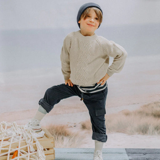 Brown 3/4 legging in stretch cotton, child - Souris Mini – Souris Mini