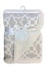 Honey Bunny Reversible Printed Chamois Blanket - Grey B1215