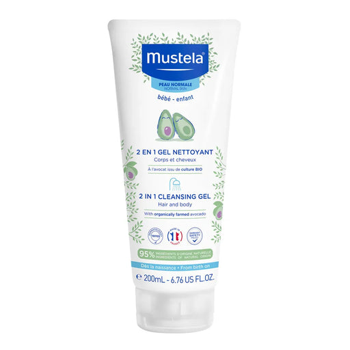 Mustela 2 in 1 Cleansing Gel 200ml (Normal Skin)