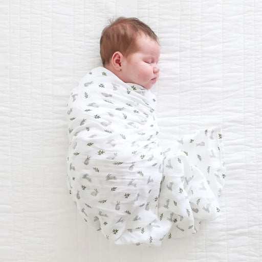 Lulujo Swaddle Blanket Muslin Cotton - Bunnies 100cmx100cm
