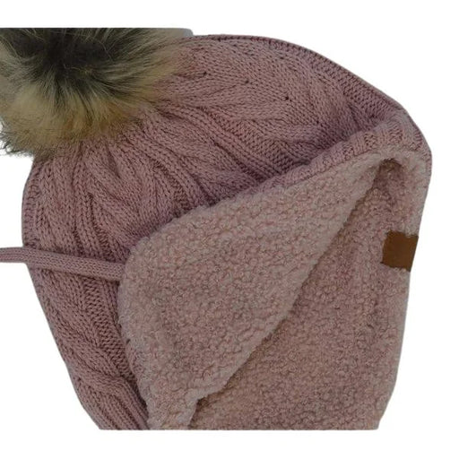 Calikids Cotton Knit Winter Hat W2213 - Rose
