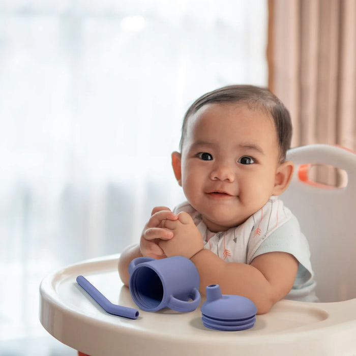 Kushies Silisippy Cup w/ Straw - Blue