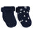 Kushies Sock Terry Navy Soild /Stars 0-3m 2pk