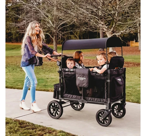 WonderFold W4 Luxe Quad Stroller Wagon - Charcoal Gray