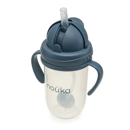 Nouka Non-Spill Weighted Straw Cup 9oz - Deep Ocean 6M+
