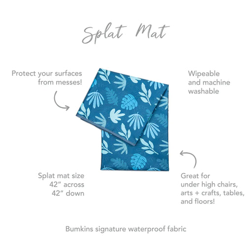 Bumkins Splat Mat - Blue Tropics