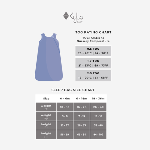 Kyte Baby Sleep Bag 0.5T - Storm