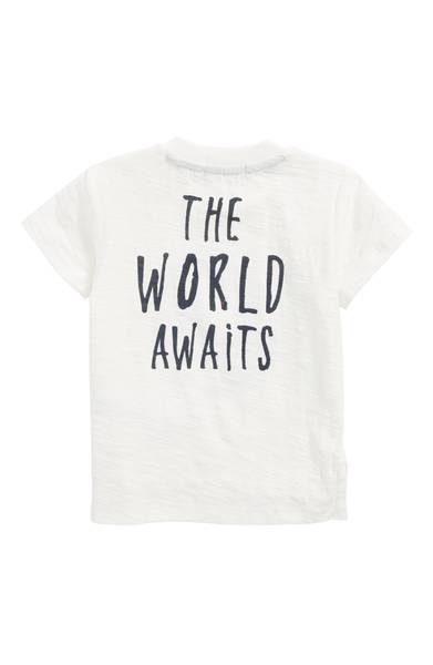 Miles Baby 'The World Awaits' T-Shirt Off White