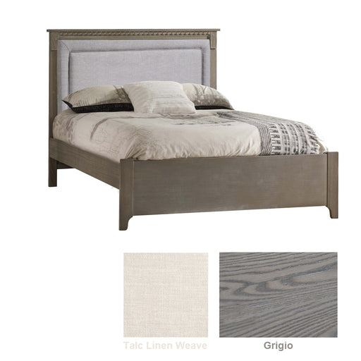 Natart Ithaca Double Bed 54" with Weave Upholstery - Grigio/Talc (MARKHAM INSTORE PICK-UP ONLY)