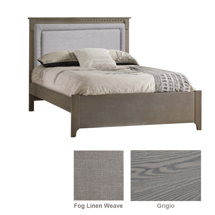 Natart Ithaca Double Bed 54" with Weave Upholstery - Grigio/Fog (MARKHAM INSTORE PICK-UP ONLY)