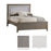 Natart Ithaca Double Bed 54" with Weave Upholstery - White/Fog (MARKHAM INSTORE PICK-UP ONLY)