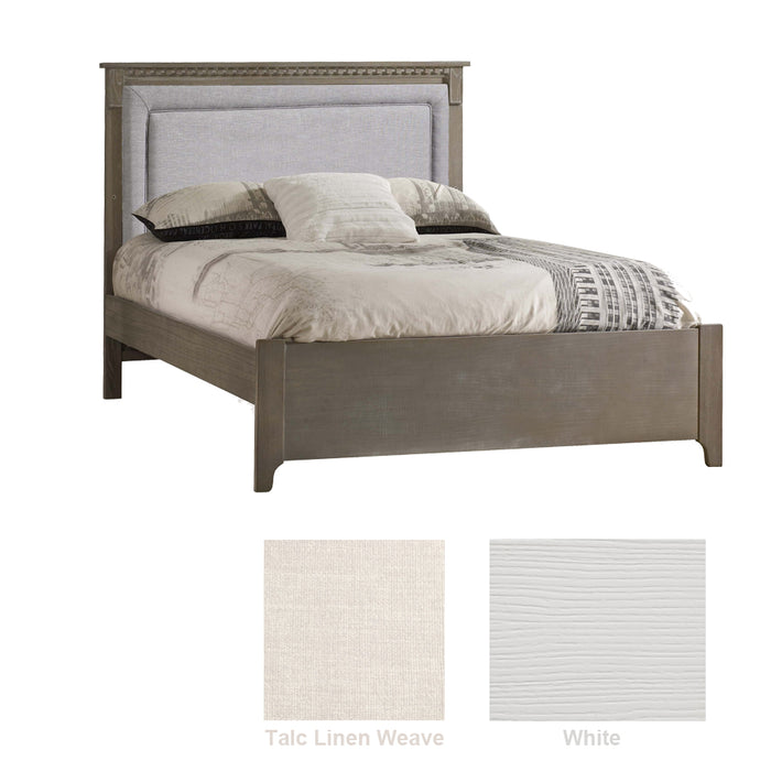Natart Ithaca Double Bed 54" with Weave Upholstery - White/Talc (MARKHAM INSTORE PICK-UP ONLY)