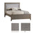 Natart Ithaca Double Bed 54" with Weave Upholstery - Owl/Talc (MARKHAM INSTORE PICK-UP ONLY)
