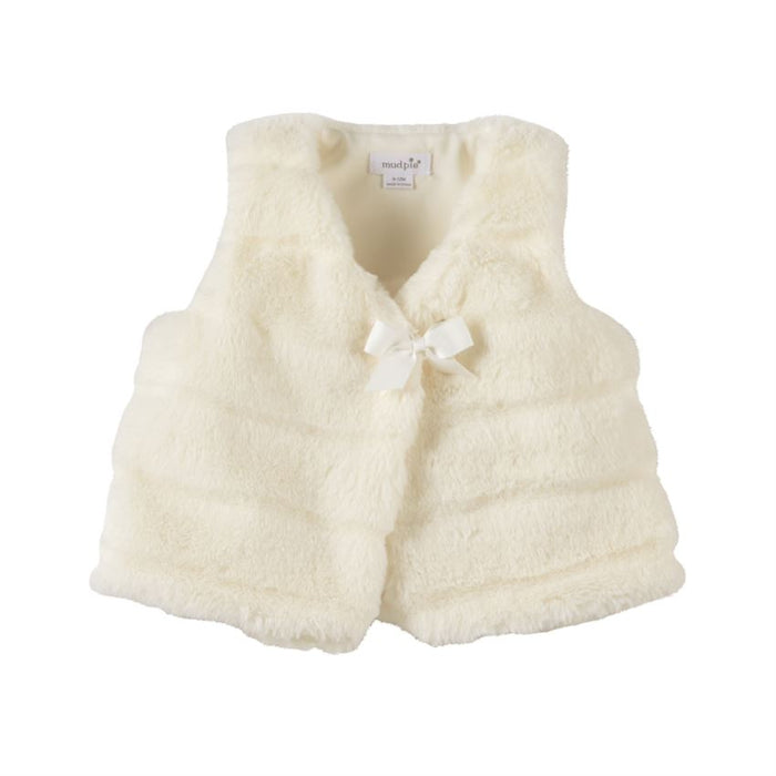 Mudpie Ivory Fur Infant Vest