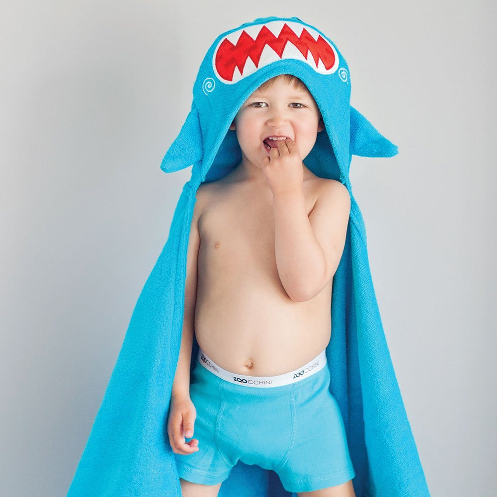 Zoocchini Toddler Hooded Towel Sherman the Shark