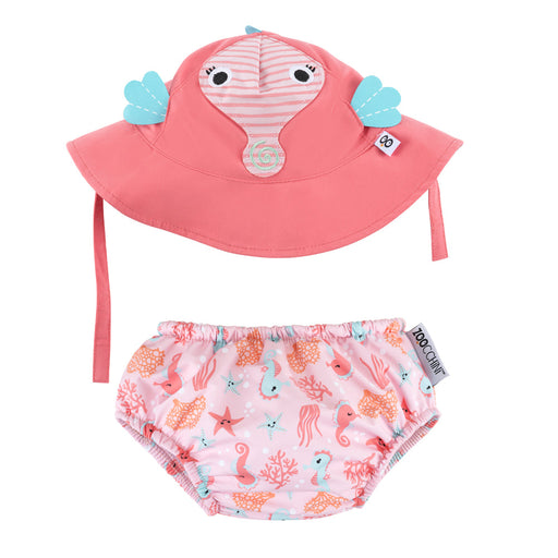 Zoocchini Swim Diaper & Sun Hat Set - Seahorse
