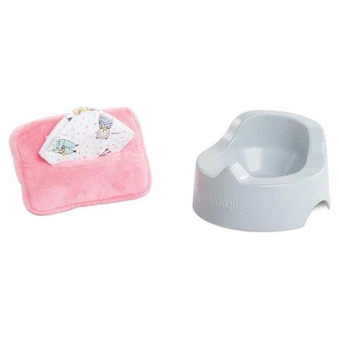 Corolle Potty and Baby Wipe for 12-inch baby doll
