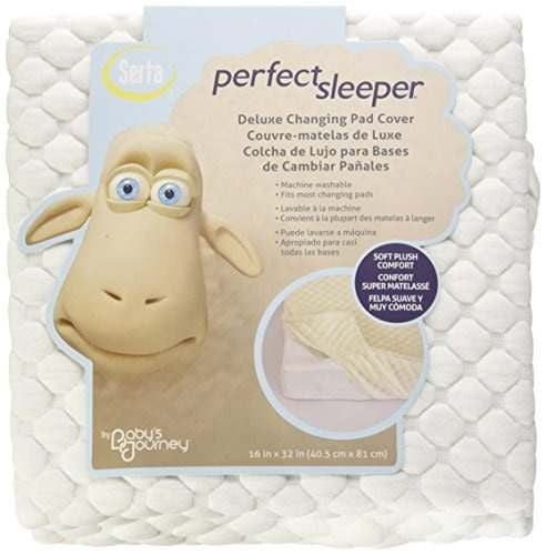 Serta Perfect Sleeper Deluxe Changing Pad Cover-Cream